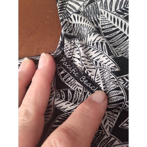 Pacific Beach Cover Up Dress Women's Large Sleeveless Pockets Black Polka Dot - Picture 3 of 6